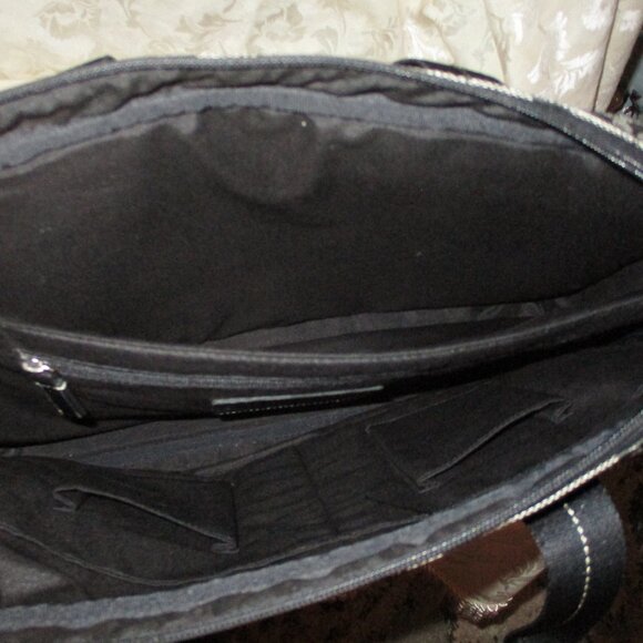 COACH HERITAGE SIGNATURE  ZIP TOP BRIEF/LAPTOP Black - Picture 6 of 10